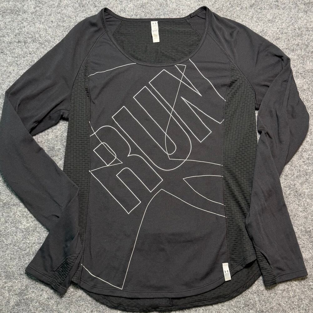 Under Armour HeatGear Run‎ Long Sleeve Top Women’s L Black Mesh